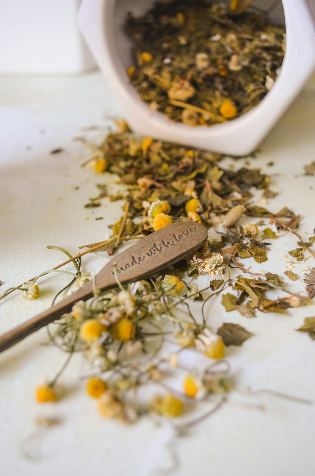 Chamomile and a spoon